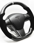Model 3 & Y - Sport Grip Full Carbon Fiber Steering with Alcantara Handles