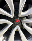 Model S, 3, X & Y Center Wheel Hub Inner T Vinyl Decal Wrap (5 Piece)