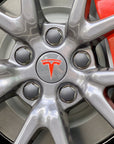 Model S, 3, X & Y Center Wheel Hub Inner T Vinyl Decal Wrap (5 Piece)