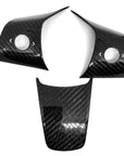 Model 3 & Y Steering Wheel Overlay (3 Piece) - Real Molded Carbon Fiber