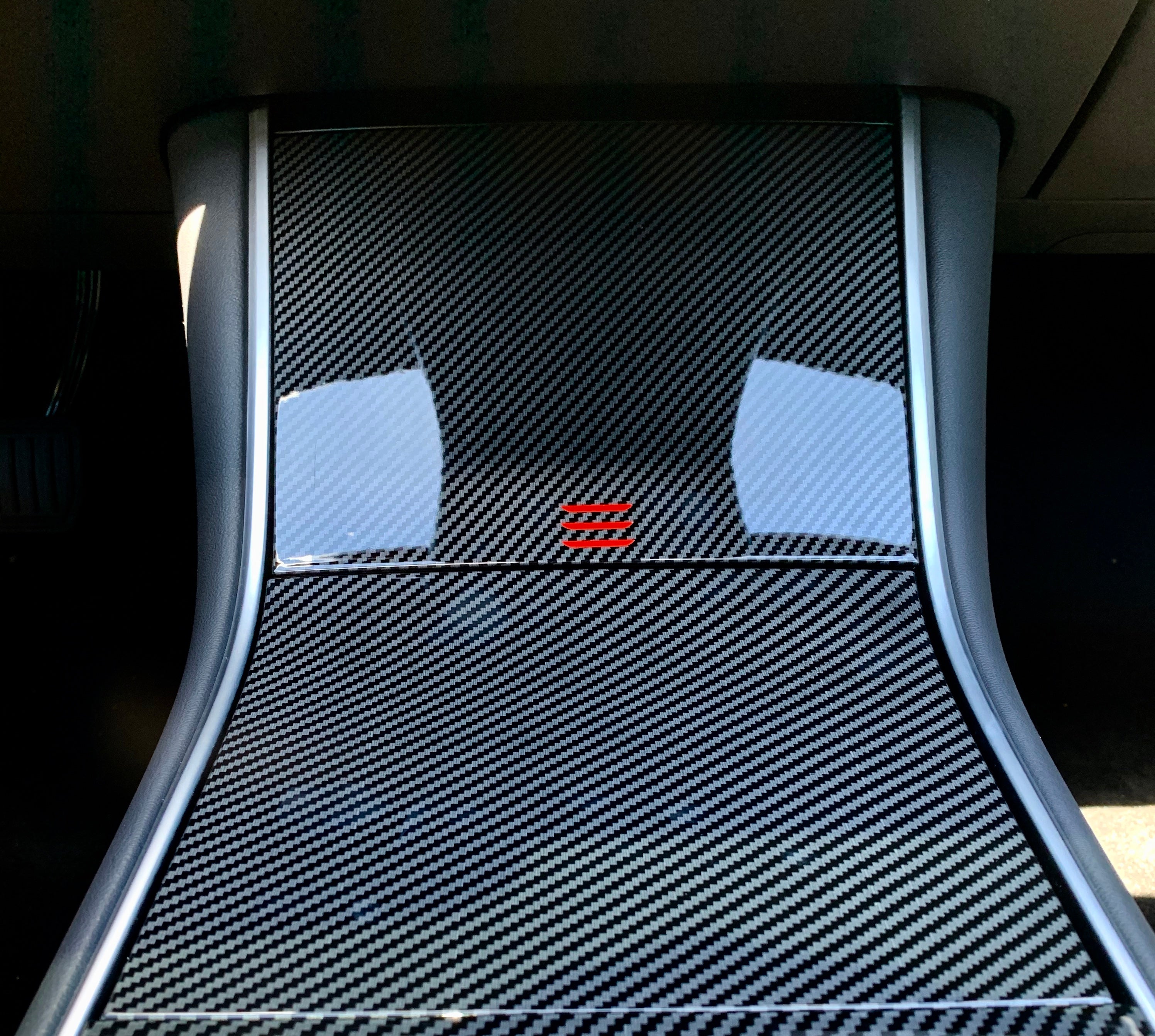 Model 3 Y Center Console Cap ABS Plastic Gen. 1 Hydro Carbon Fib