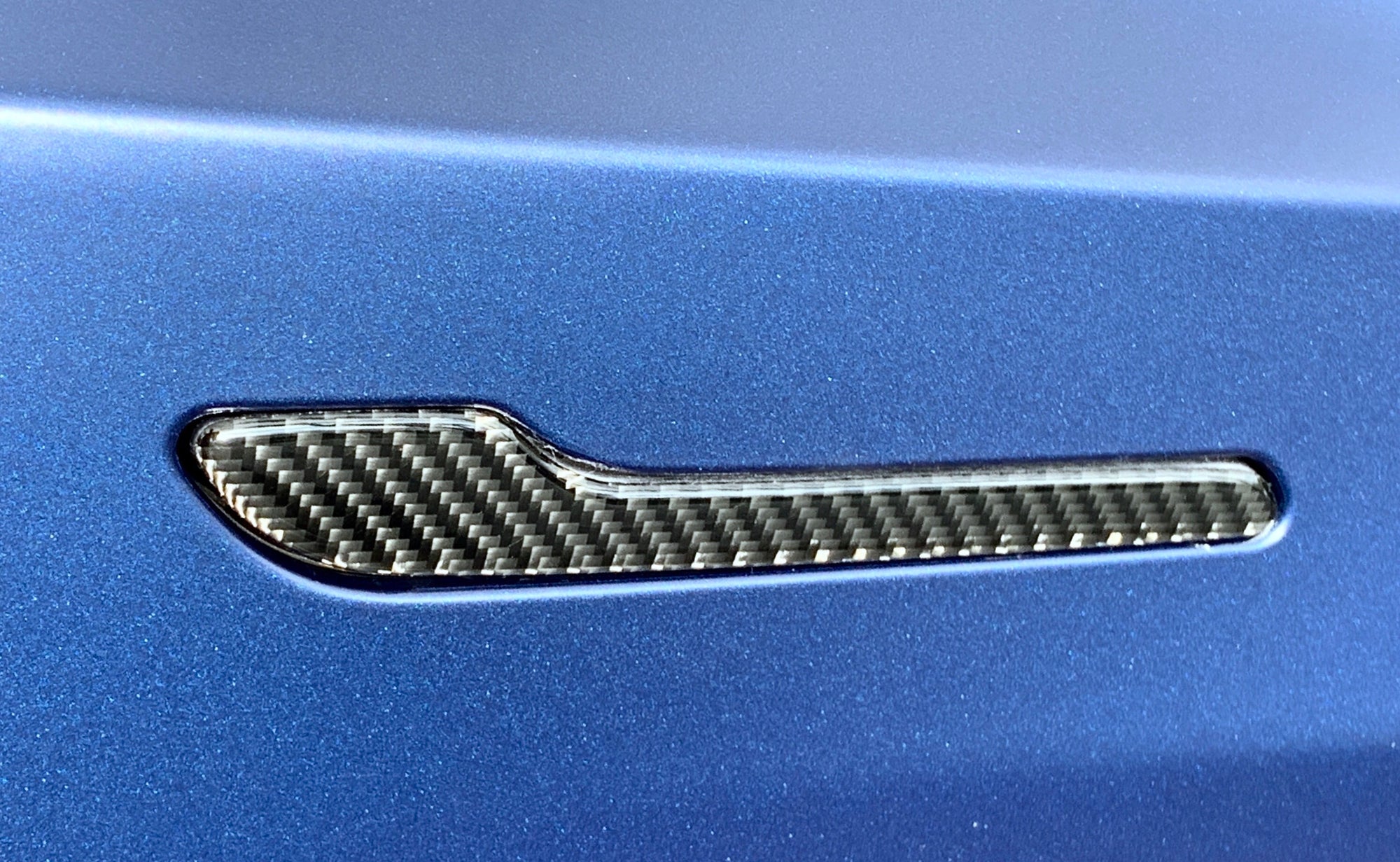 Model 3 & Y Door Handle Overlay - Flexible Urethane Carbon Fiber
