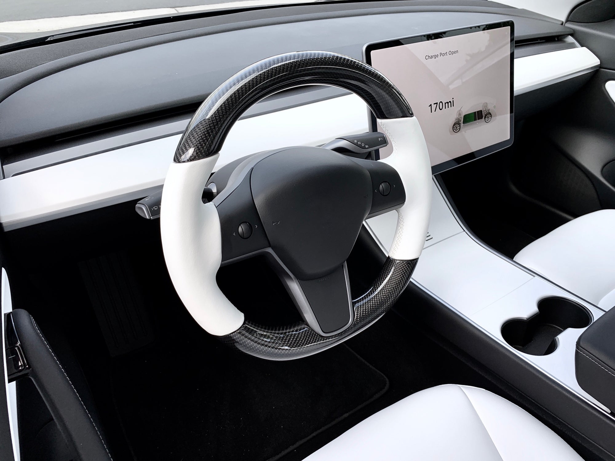 Model 3 & Y - Standard Steering wheel - Real Molded Carbon Fiber