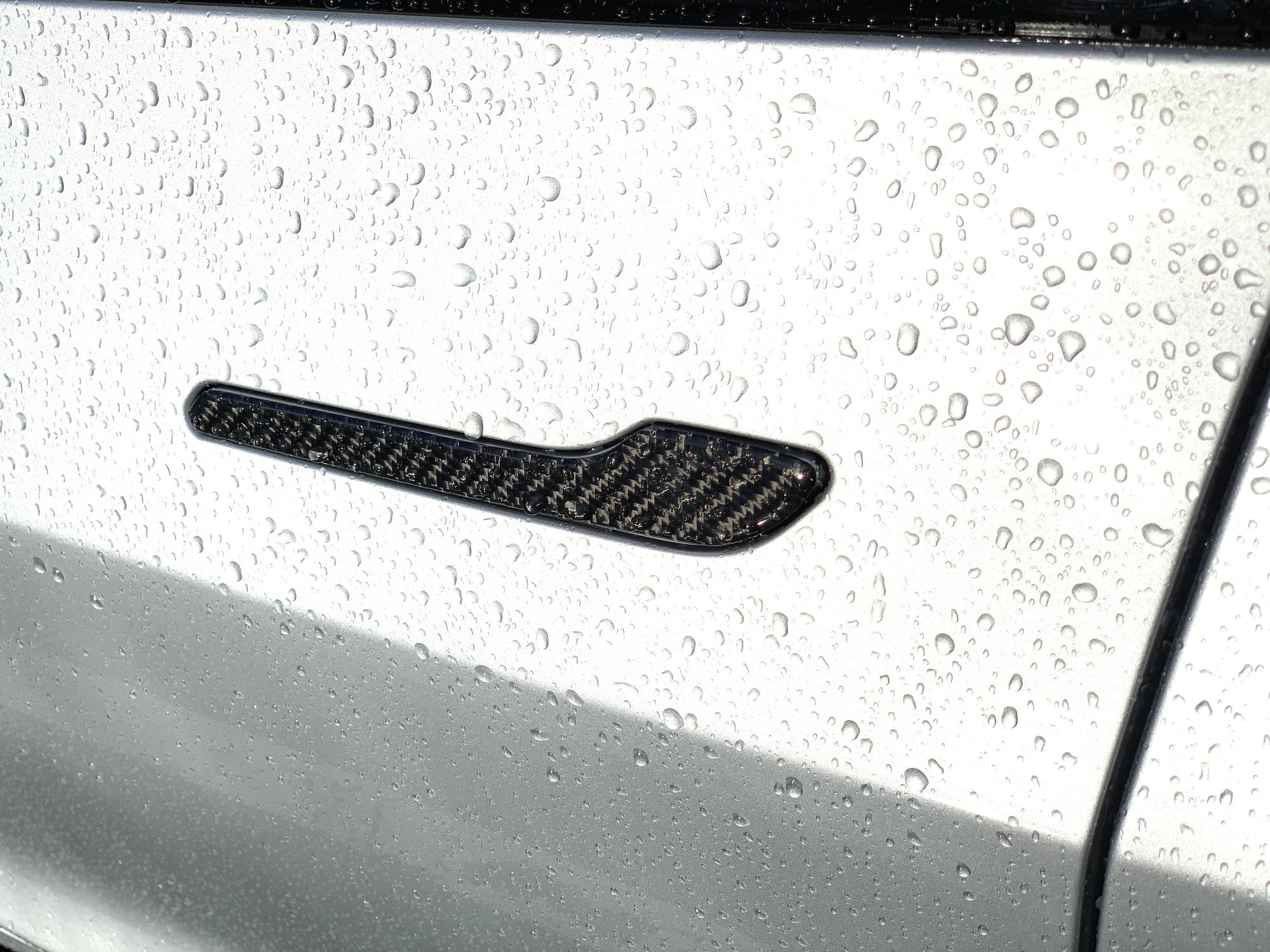 Model 3 & Y Door Handle Overlay - Flexible Urethane Carbon Fiber