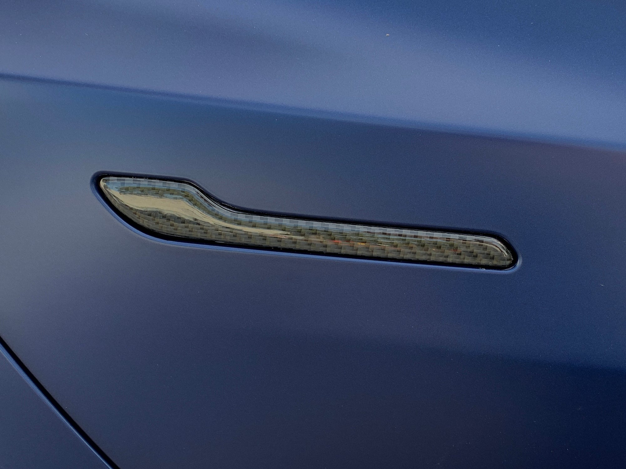Model 3 & Y Door Handle Overlay - Flexible Urethane Carbon Fiber