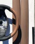 Model 3 & Y - Standard Steering Wheel - Real Open Pore Wood