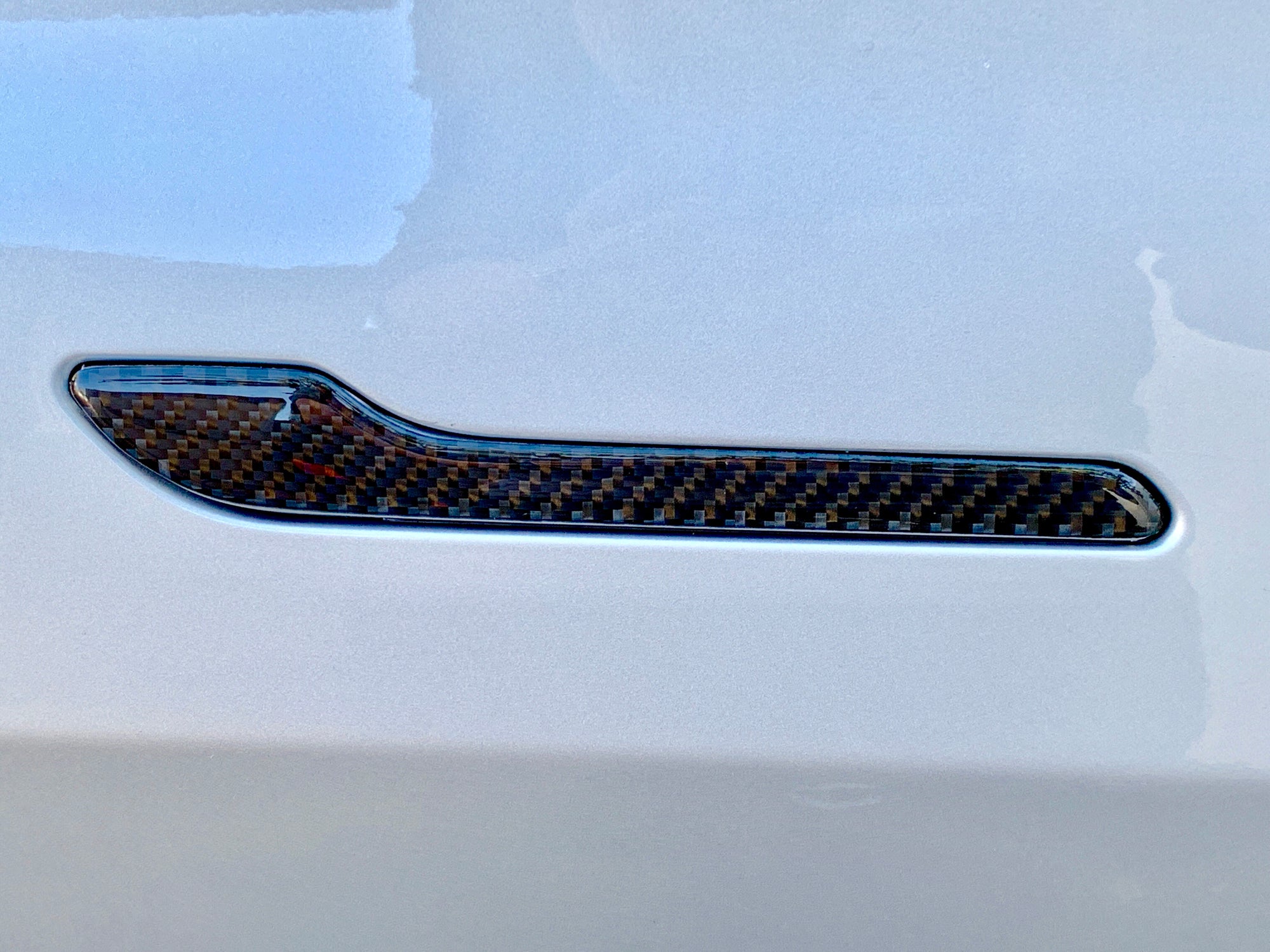 Model 3 & Y Door Handle Overlay - Flexible Urethane Carbon Fiber