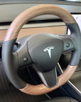 Model 3 & Y - Standard Steering Wheel - Real Open Pore Wood