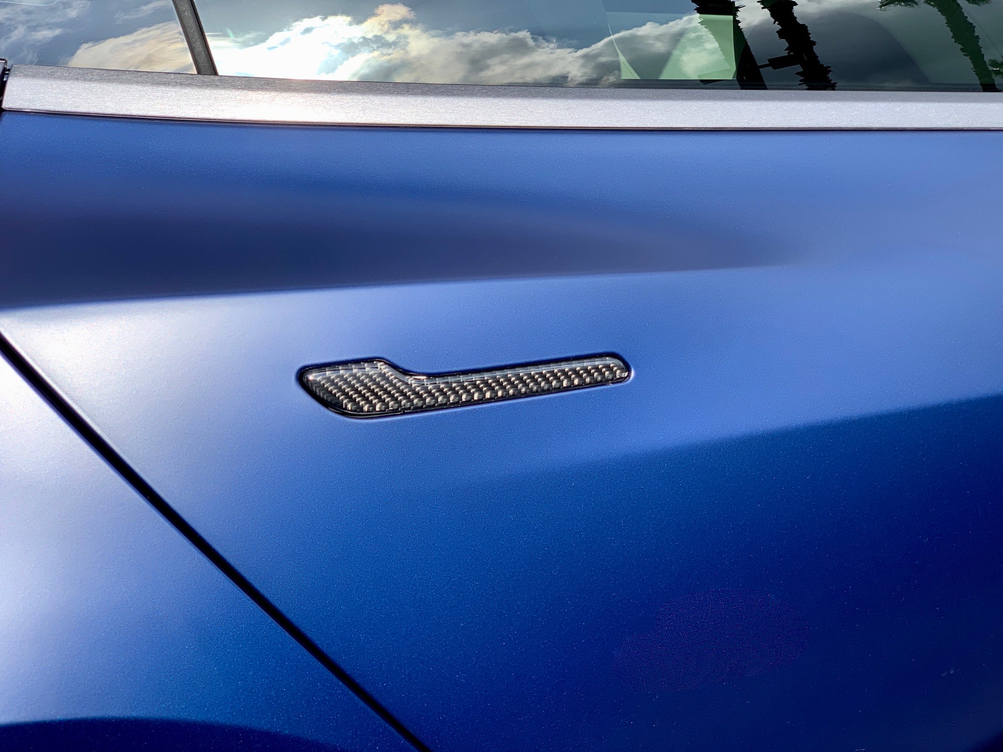 Model 3 & Y Door Handle Overlay - Flexible Urethane Carbon Fiber