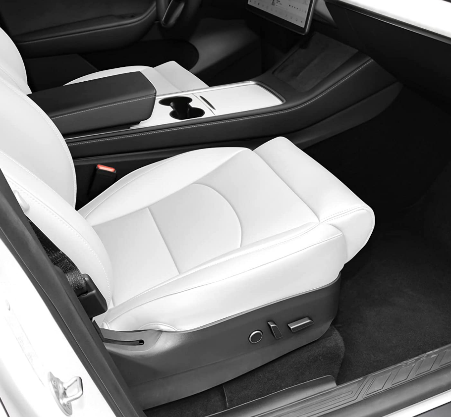 Seat Covers for Only Front Seats/Rear SEATS for Tesla Model 3 2017-2023.10 & Model Y 2020-2024 White (Only for Front Seats) / Model Y