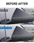 Cybertruck Lower Side View Mirror Overlay Cap Covers - Real Dry Molded Carbon Fiber