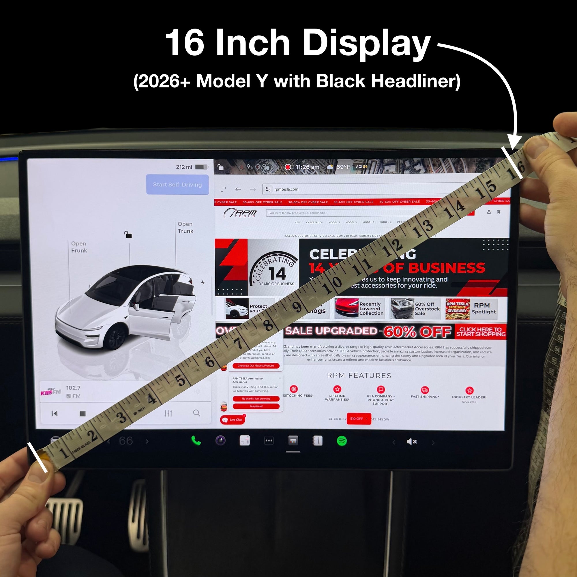 2026+ | Model Y Juniper Refreshed Display Screen Protector Glass Kit with Easy Install Tool
