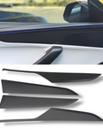 2026+ | Model Y Juniper Refreshed "Plain Weave" Performance Look Door Panel Trim Overlays - Real Dry Molded Carbon Fiber