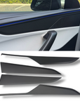 2026+ | Model Y Juniper Refreshed "Plain Weave" Performance Look Door Panel Trim Overlays - Real Dry Molded Carbon Fiber