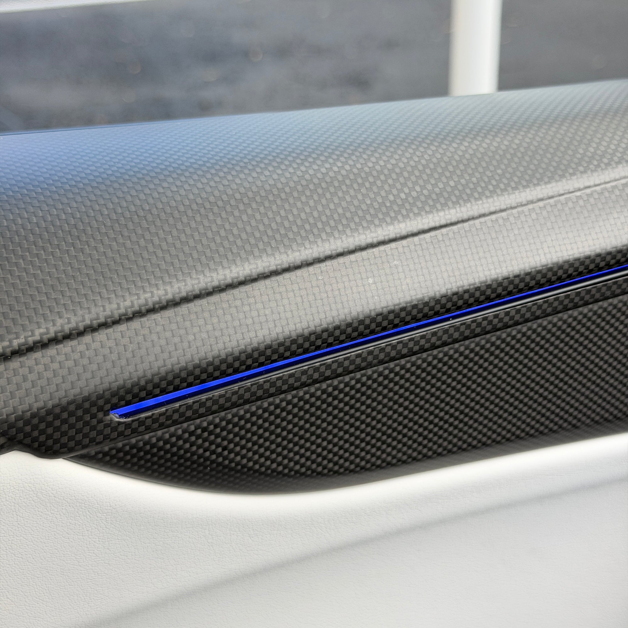 2026+ | Model Y Juniper Refreshed "Plain Weave" Performance Look Door Panel Trim Overlays - Real Dry Molded Carbon Fiber