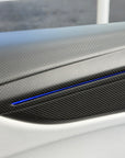 2026+ | Model Y Juniper Refreshed "Plain Weave" Performance Look Door Panel Trim Overlays - Real Dry Molded Carbon Fiber