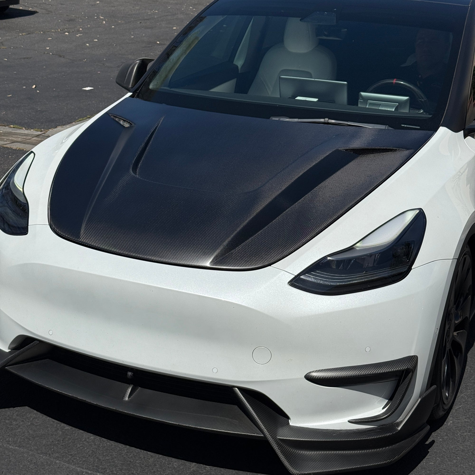 2020-2025 | Model Y Viento Robot Hood - Dual Layer with Xpel Clear Bra- Real Molded Carbon Fiber