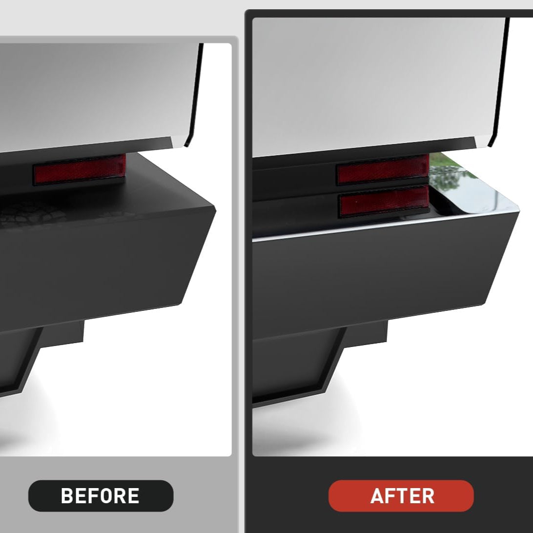 Cybertruck Rear Bumper Guard Step Plates  - Glossy Black or Polished Aluminum