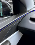 2026+ | Model Y Juniper Refreshed "Plain Weave" Performance Look Door Panel Trim Overlays - Real Dry Molded Carbon Fiber