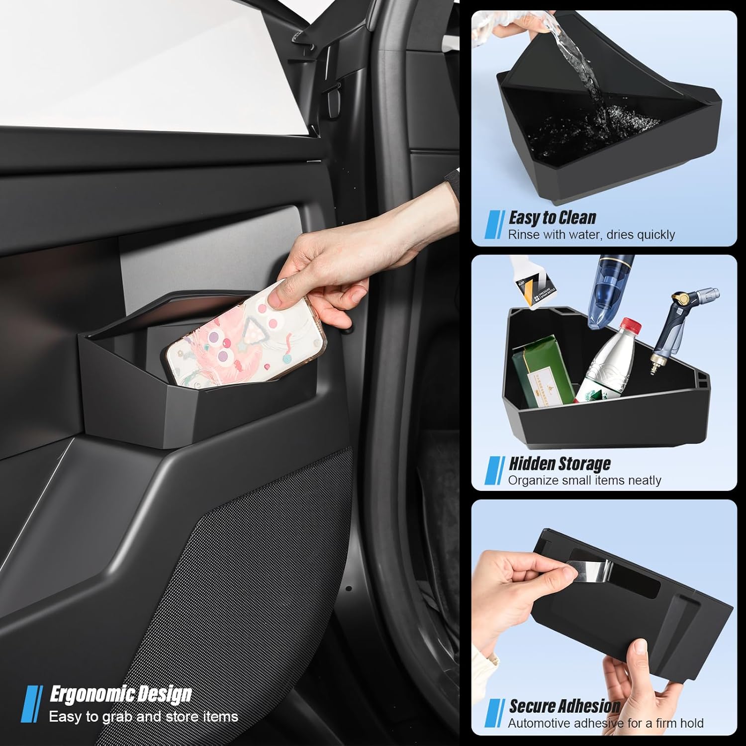 Cybertruck Door Hidden Organizer Tray Insert (2 Piece)