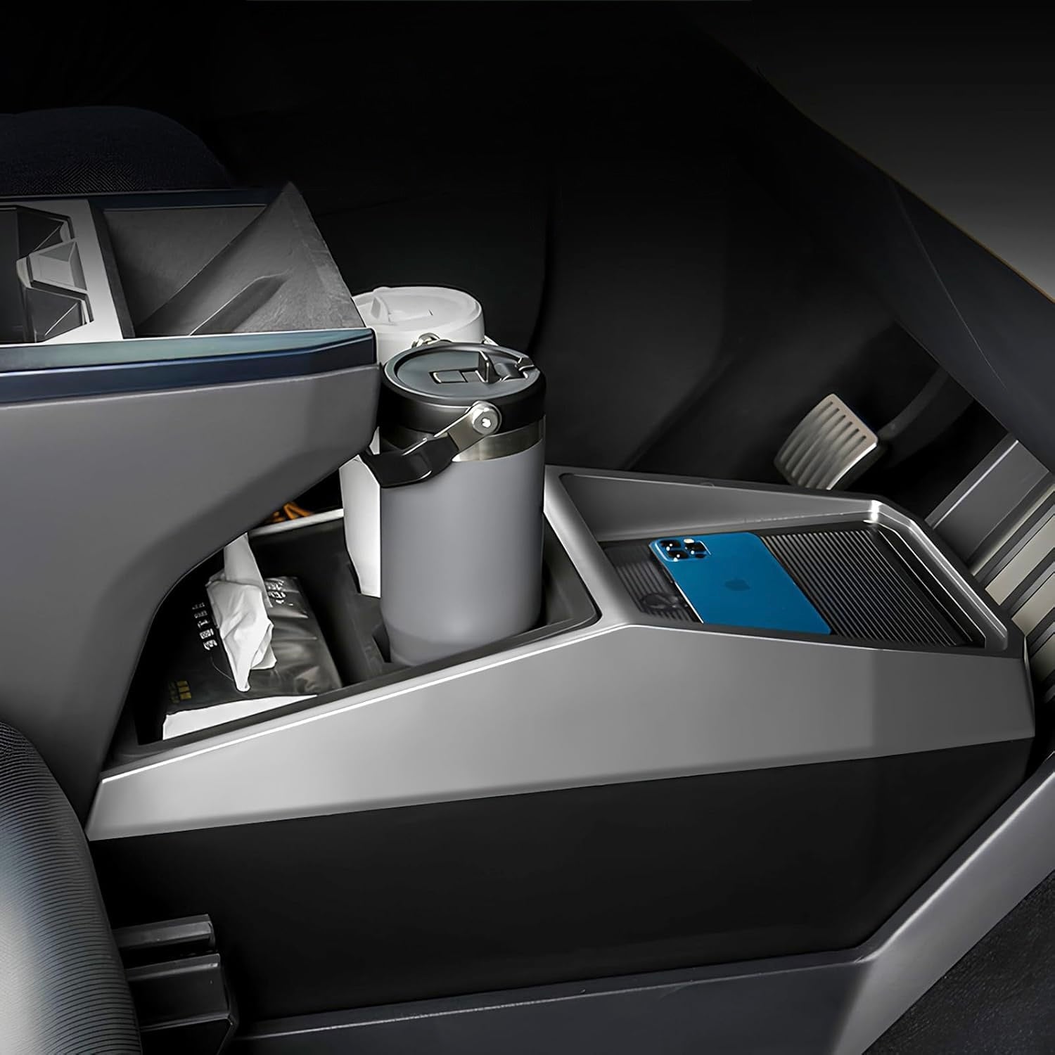 Cybertruck Lower Center Console Organizer &amp; Back Seat Storage