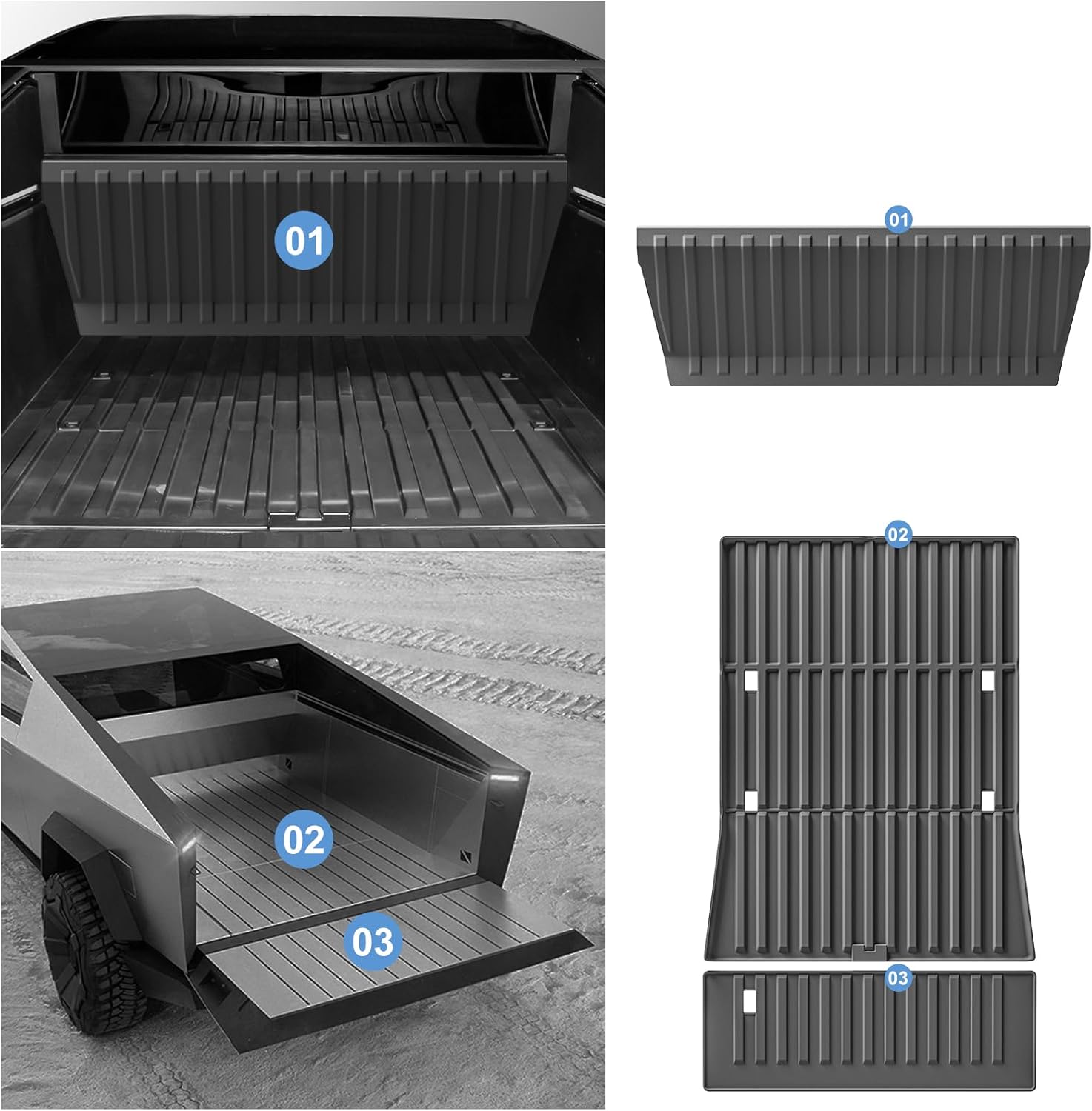 Cybertruck Bed Cargo Protective Pads / Mats - Smooth Texture – RPM ...