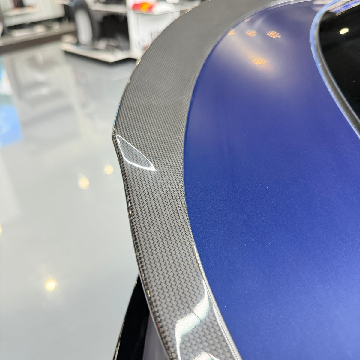 2026+ | Model Y Juniper "Plain Weave" Wide Performance Style Spoiler - Real Dry Molded Carbon Fiber