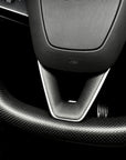 2024+ | Model 3 Highland Refreshed "Plain Weave" (Performance Look) Steering Wheel Lower V Shaped Overlay - Real Dry Molded Carbon Fiber