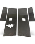 Cybertruck B & C Pillar Overlay with Cyberbeast Cerberus Key Card Cutout (4 Pieces)- Real Dry Molded Carbon Fiber