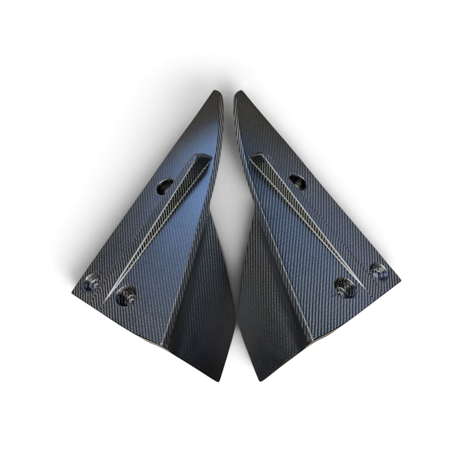 2021+ | Model S Viento Diffuser Overlay &amp; Flanges (3 Pieces) - Real Molded Carbon Fiber