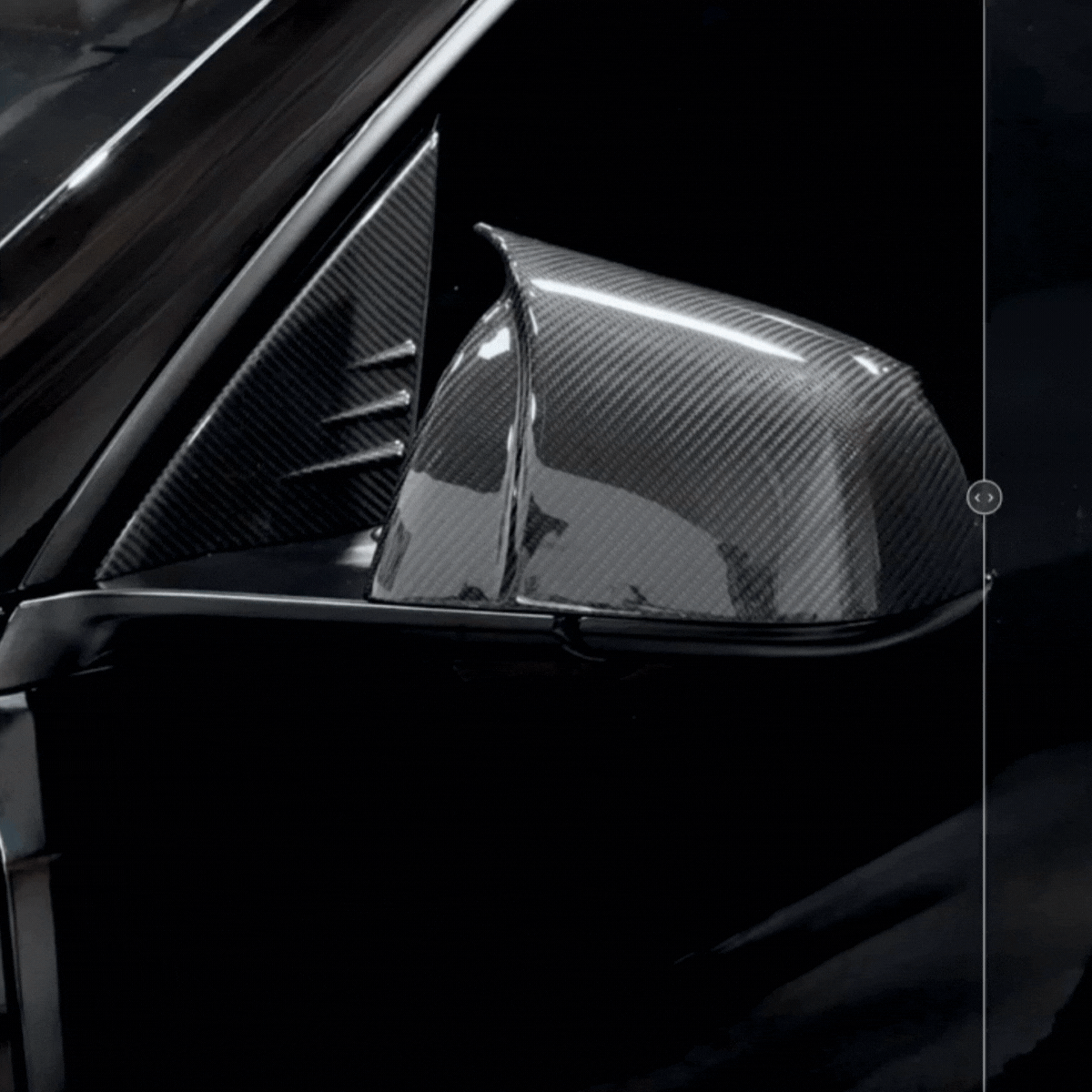 2020-2024 | Model Y GT Style Side View Mirror Overlays (1 Pair) - Real Molded Carbon Fiber