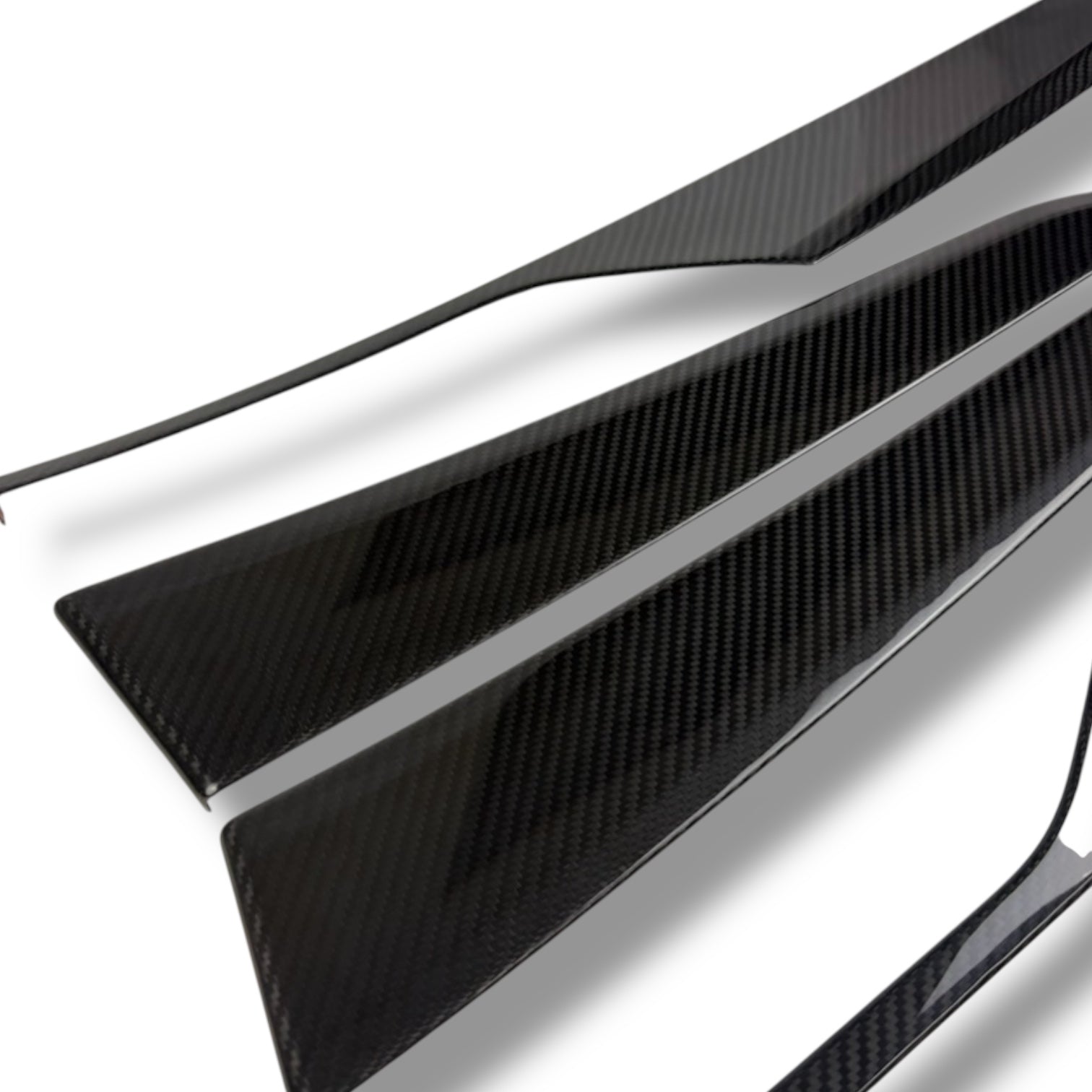 2026+ | Model Y Juniper Refreshed Performance Style Door Panel Trim Overlays - Real Dry Molded Carbon Fiber (2x2 Twill)