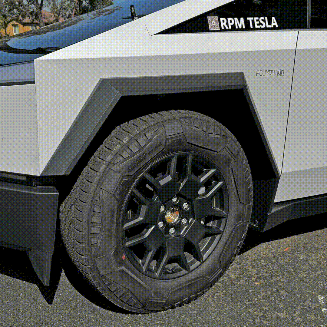 Cybertruck Heptagon Center Wheel Caps &amp; Lug Nut Covers (Set of 4) - Version 1.0