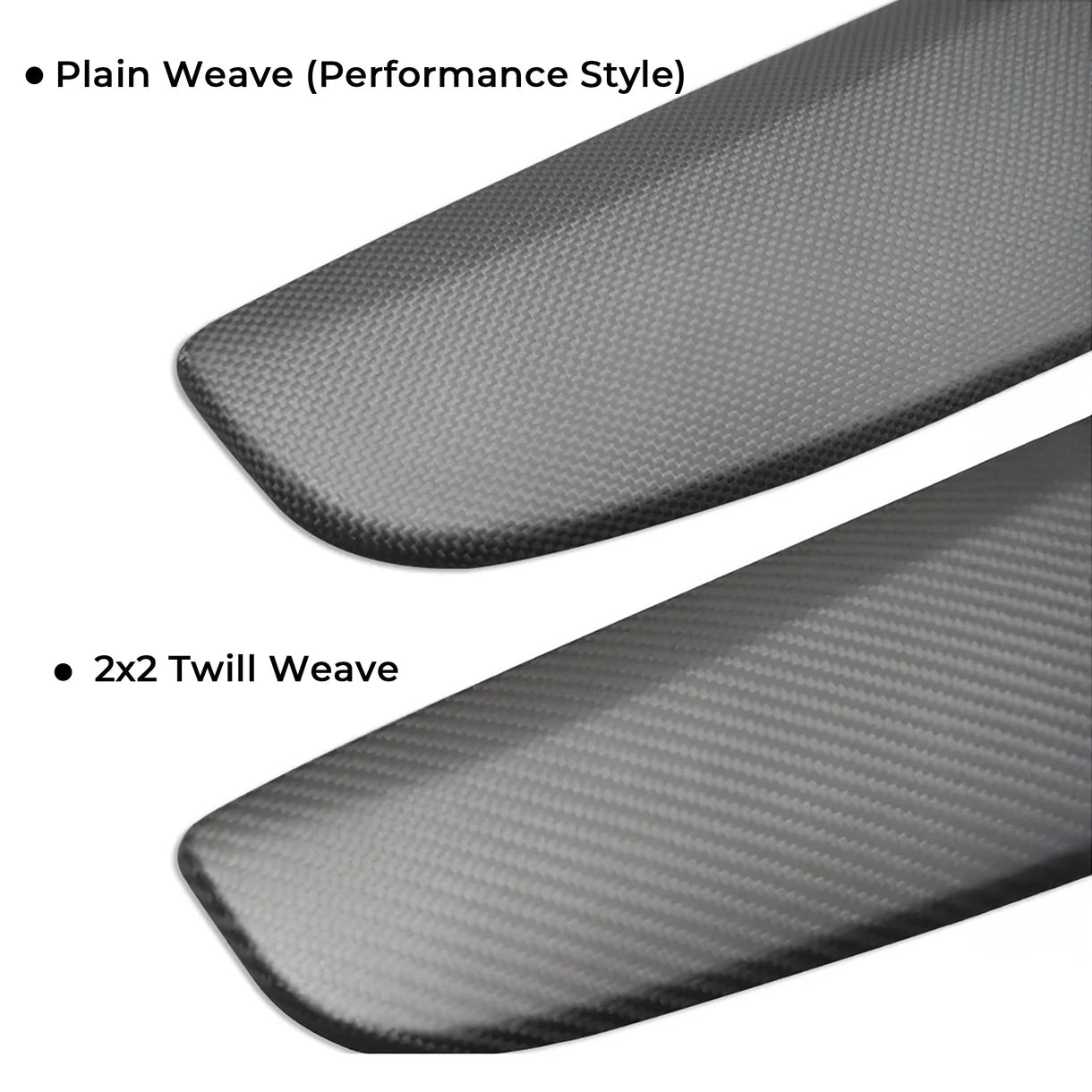 2025+ | Model Y Juniper Refreshed &quot;Plain Weave&quot; (Performance Look) Dashboard Replacement Kit (2 Piece Options) - Real Dry Molded Carbon Fiber