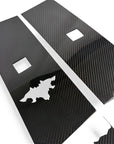 Cybertruck B & C Pillar Overlay with Cyberbeast Cerberus Key Card Cutout (4 Pieces)- Real Dry Molded Carbon Fiber