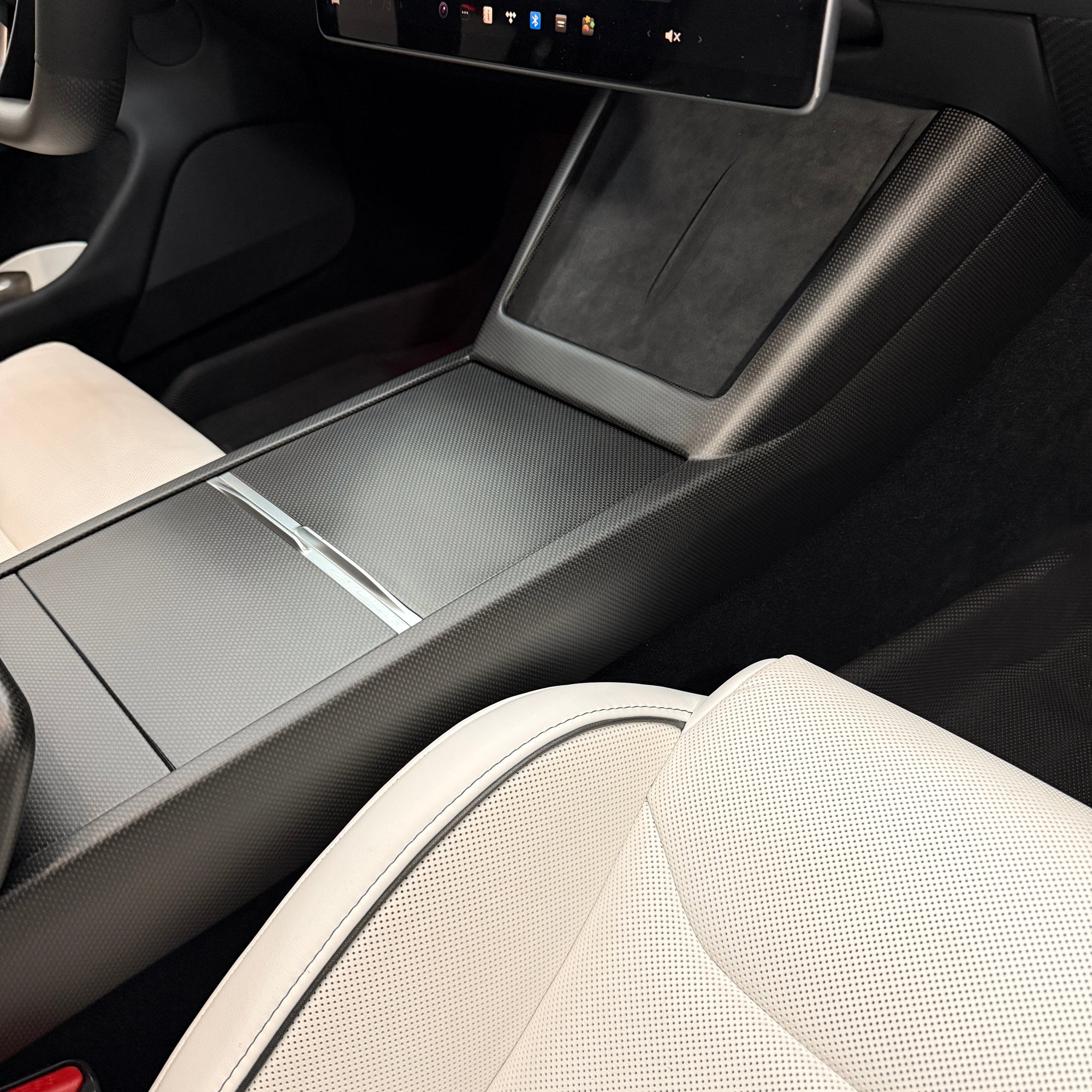 2024+ | Model 3 Highland Refreshed &quot;Plain Weave&quot; (Performance Look) Full Interior Carbon Fiber Kit Bundles (20 Pieces) - Real Dry Molded Carbon Fiber