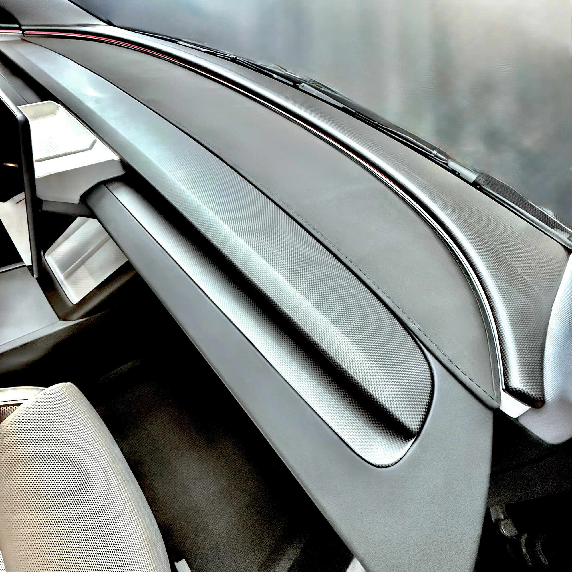 2024+ | Model 3 Highland Refreshed &quot;Plain Weave&quot; (Performance Look) Full Interior Carbon Fiber Kit Bundles (20 Pieces) - Real Dry Molded Carbon Fiber