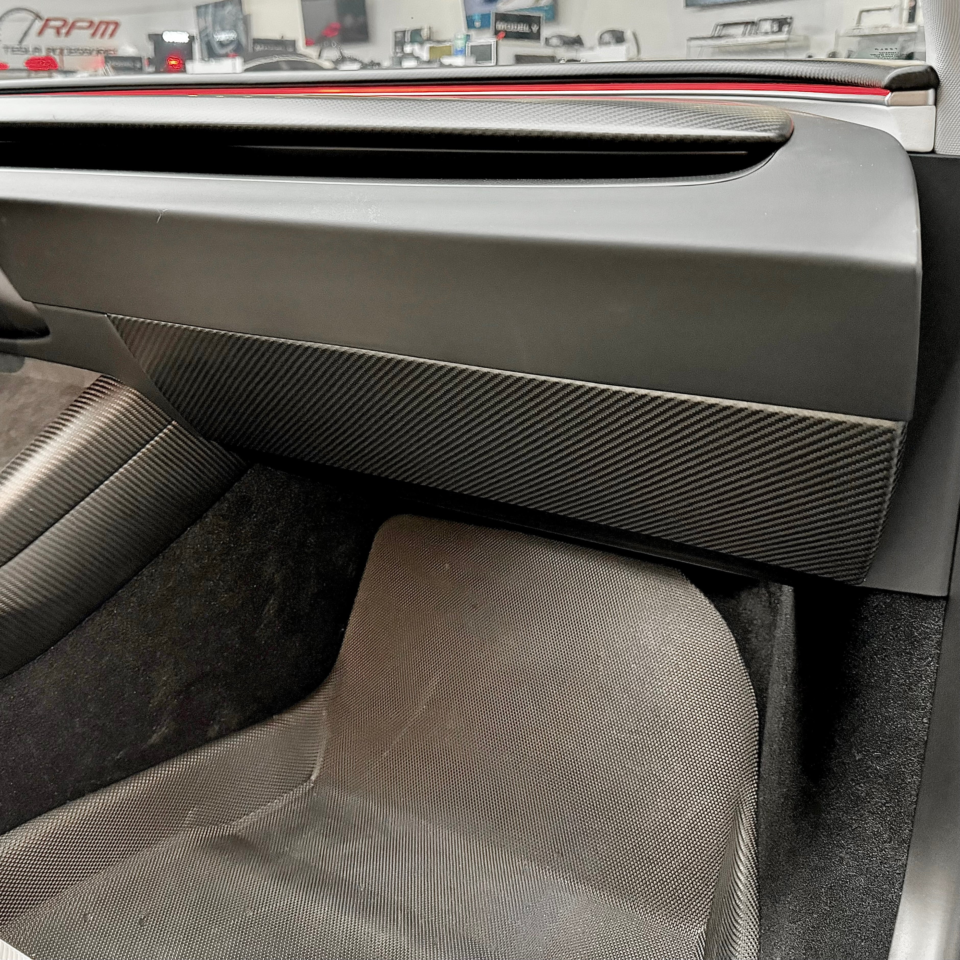 2024+ | Model 3 Highland Refreshed Glove Box Overlay - Real Dry