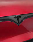 2026+ | Model S Refreshed Front End Inlay - Go Plaid Style - Real Dry Molded Carbon Fiber