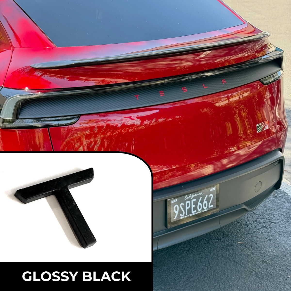 2025+ Model Y Juniper Refreshed Lower Tail Light Applique - Real Dry Molded Carbon Fiber