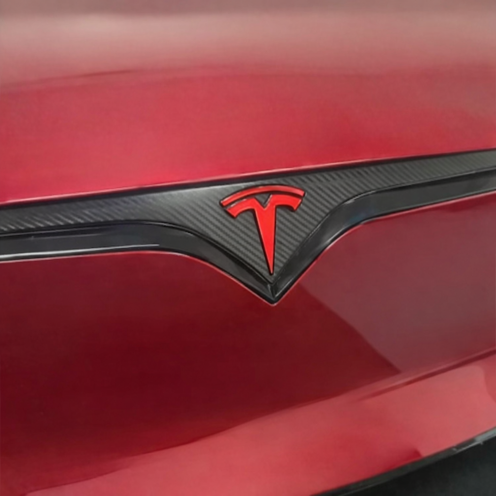 2026+ | Model S Refreshed Front End Inlay - Go Plaid Style - Real Dry Molded Carbon Fiber