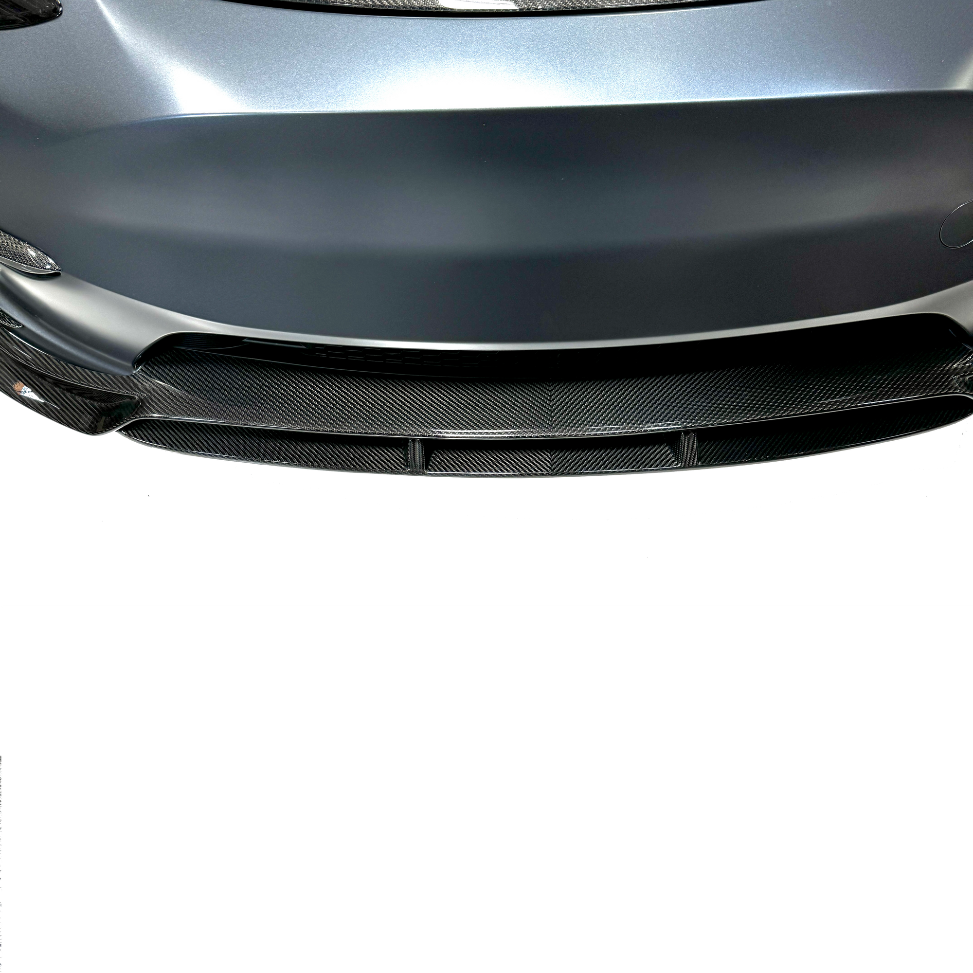 2020 - 2024 | Model Y Viento Plus Front Lip Overlay Spoiler  - Real Dry Molded Carbon Fiber