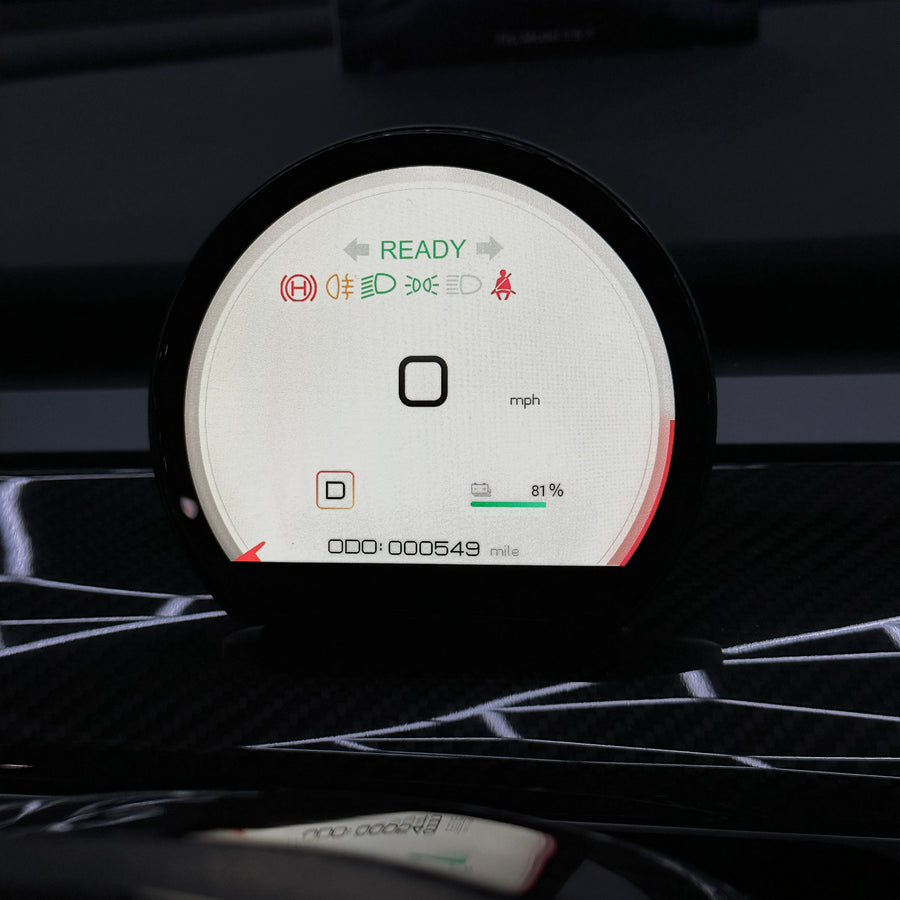 Model 3 & Y Dashboard Round Cluster Display - Mini Style