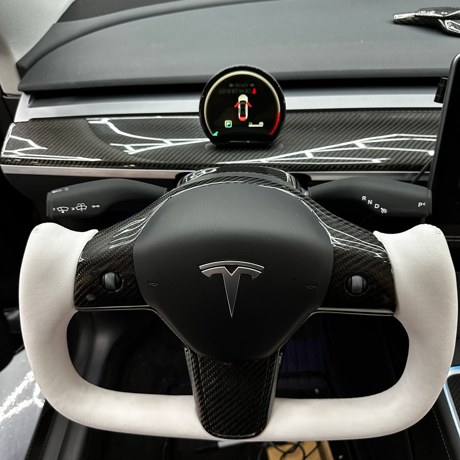 Model 3 & Y Dashboard Round Cluster Display - Mini Style