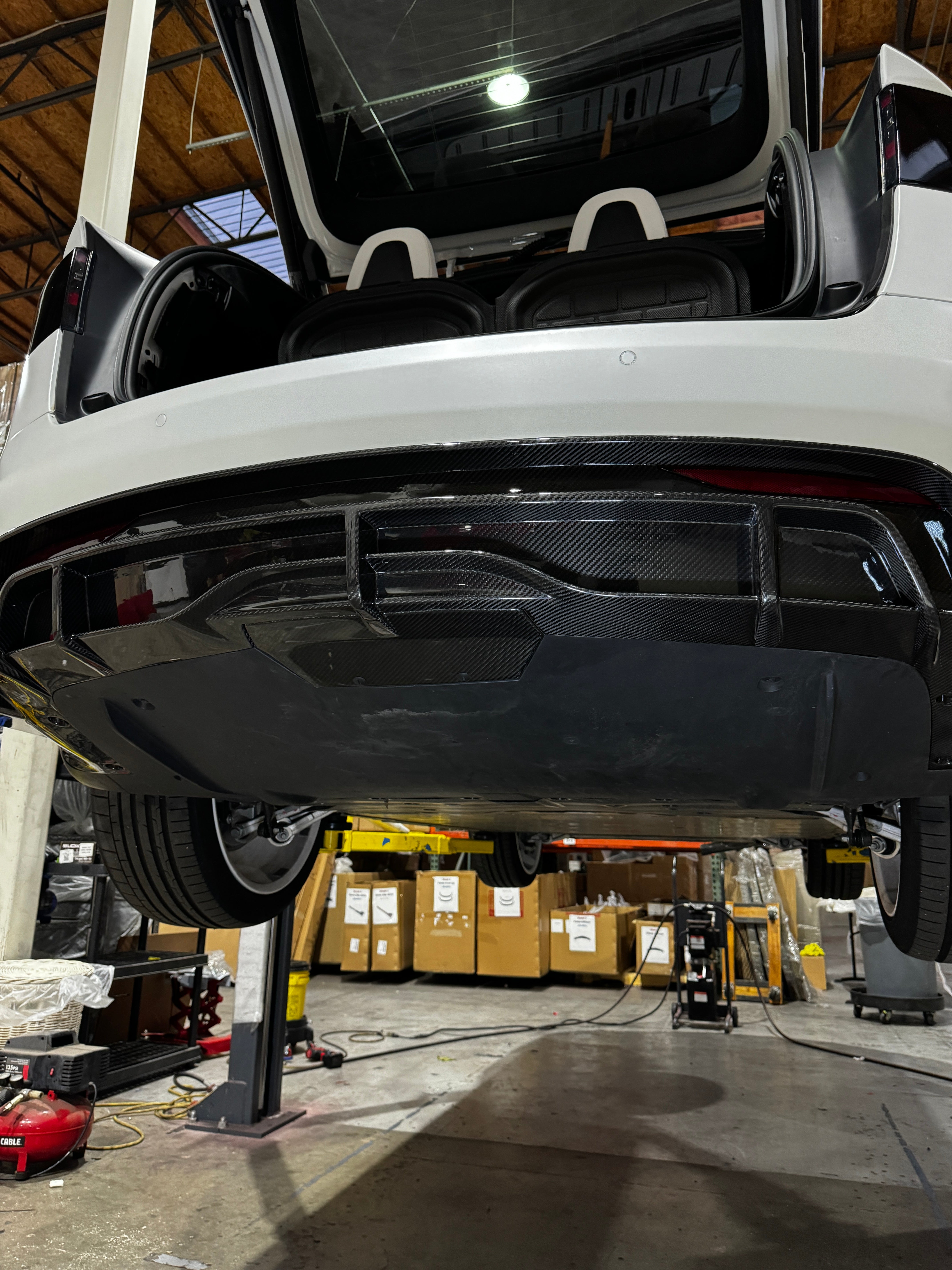 2022+ | Model X Colossal Rear Replacement Diffuser - Real Dry