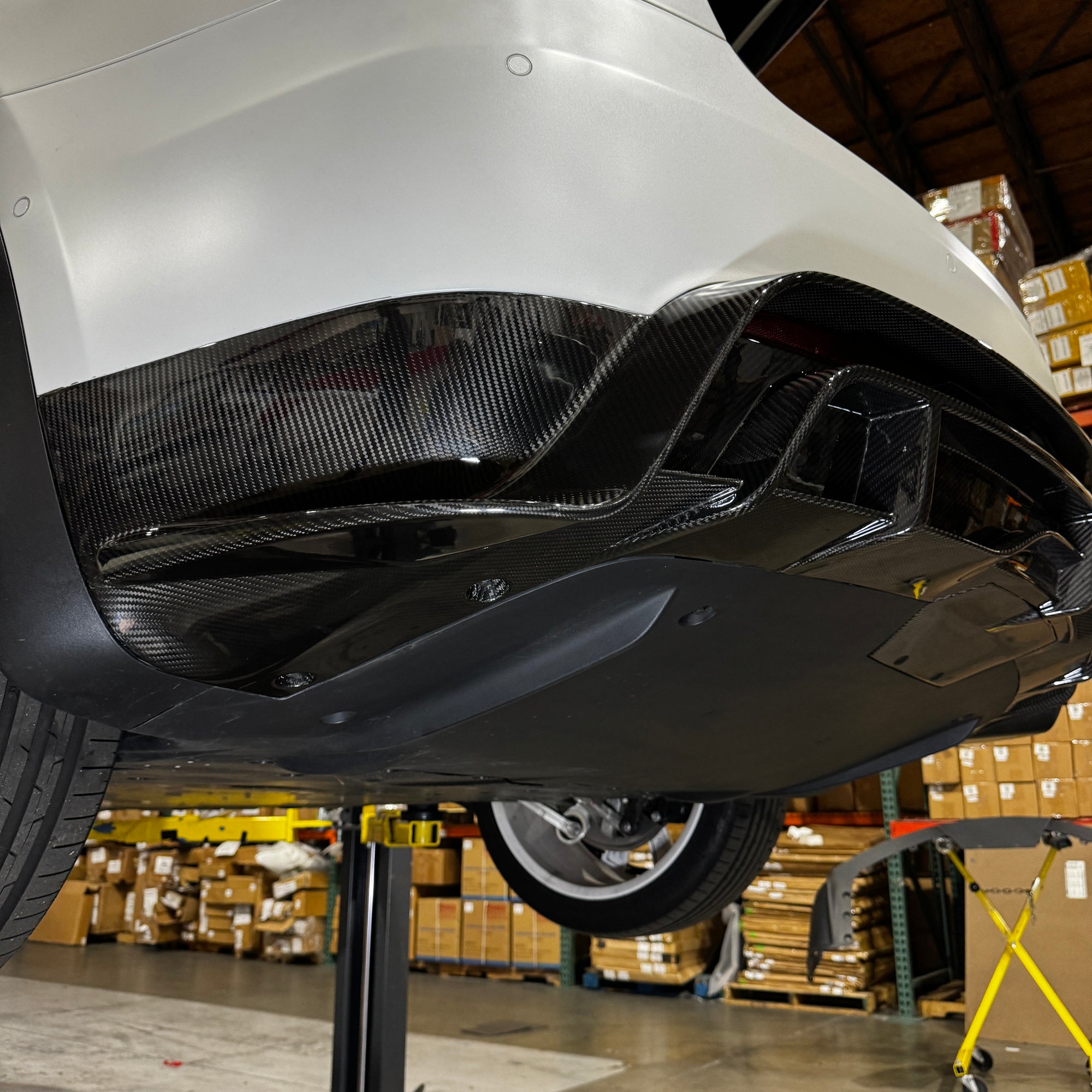 2022+ | Model X Colossal Rear Replacement Diffuser - Real Dry Molded Carbon Fiber