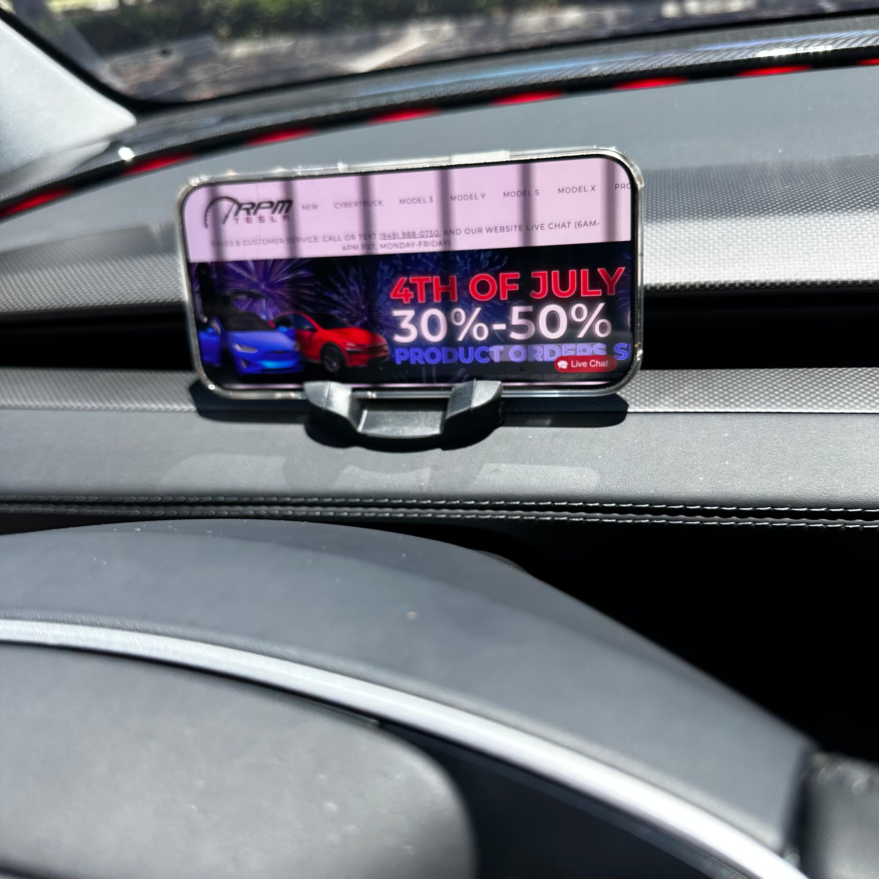 2026+ | Model Y Juniper Refreshed Dashboard Phone Holder - Black