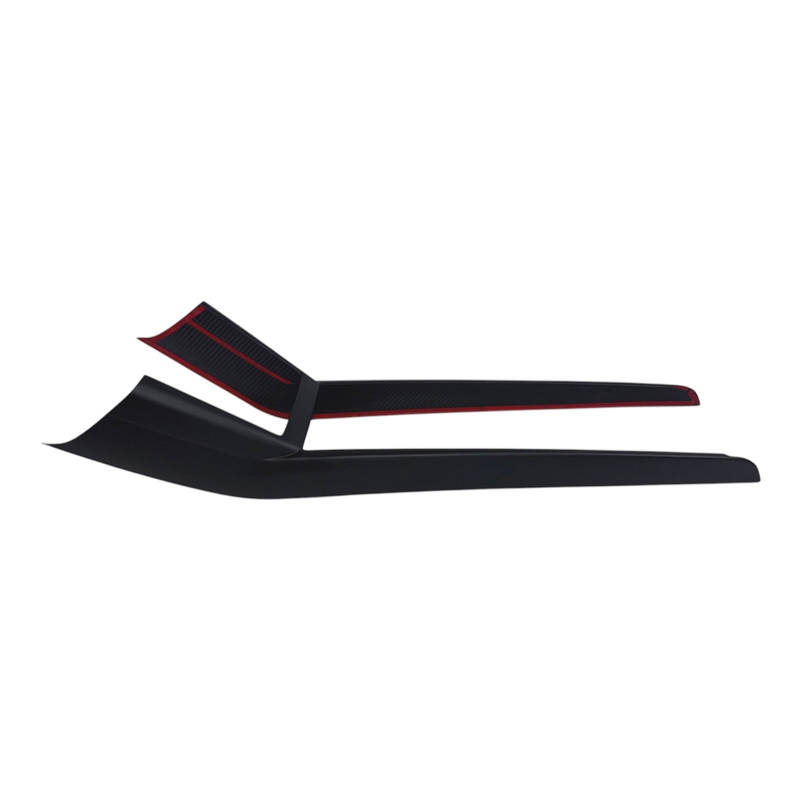 2024+ | Model 3 Highland Refreshed &quot;Plain Weave&quot; (Performance Look) Center Console Combo Side Panel &amp; Charging Pad Overlay (1 Piece) - Real Dry Molded Carbon Fiber