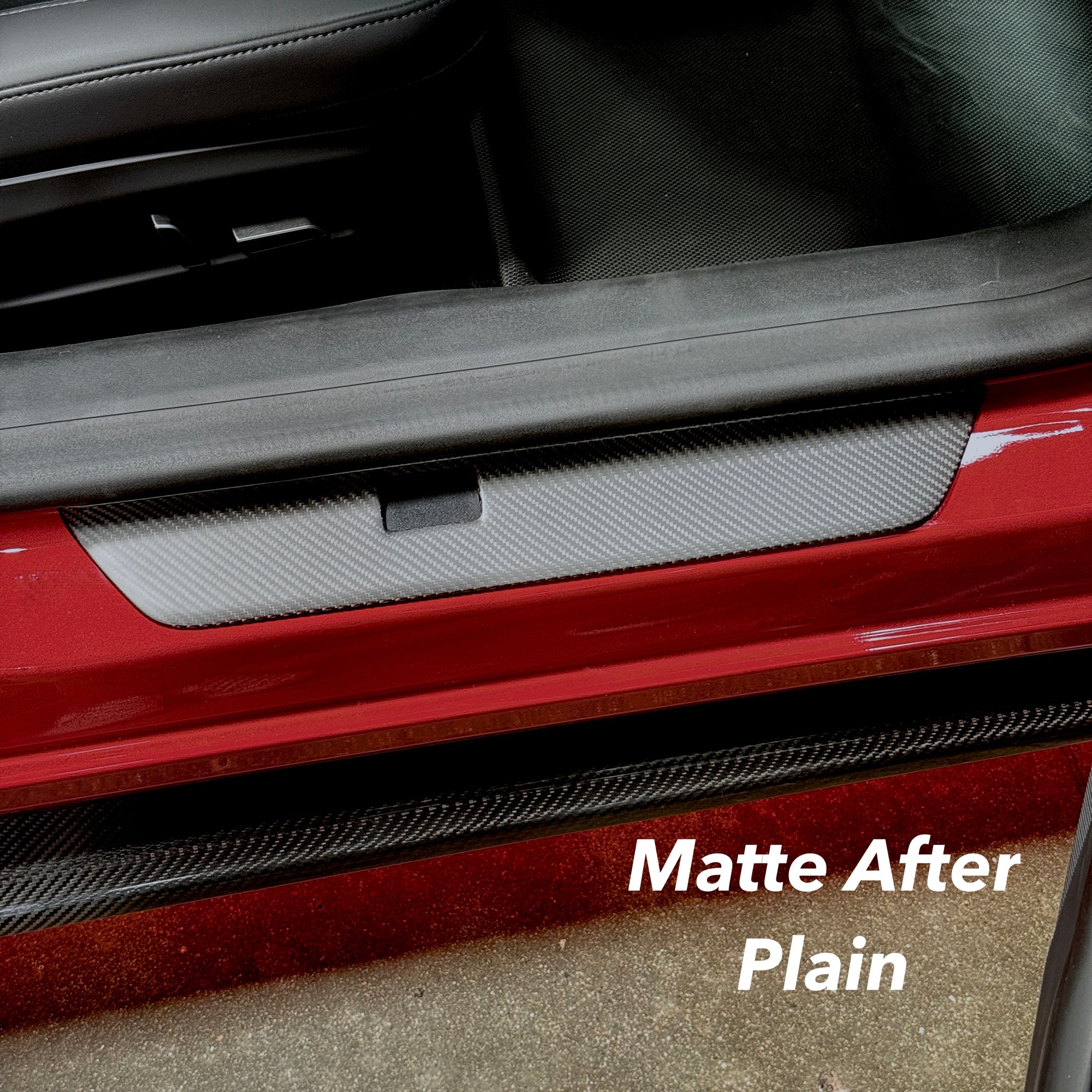 2024+ | Model 3 Highland Refreshed Door Sill Overlays (4 Pieces) - Real Dry Molded Carbon Fiber