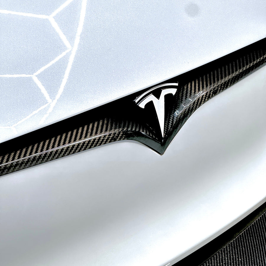 2021+ | Model S Refreshed Front End Inlay - Real Molded Carbon Fiber